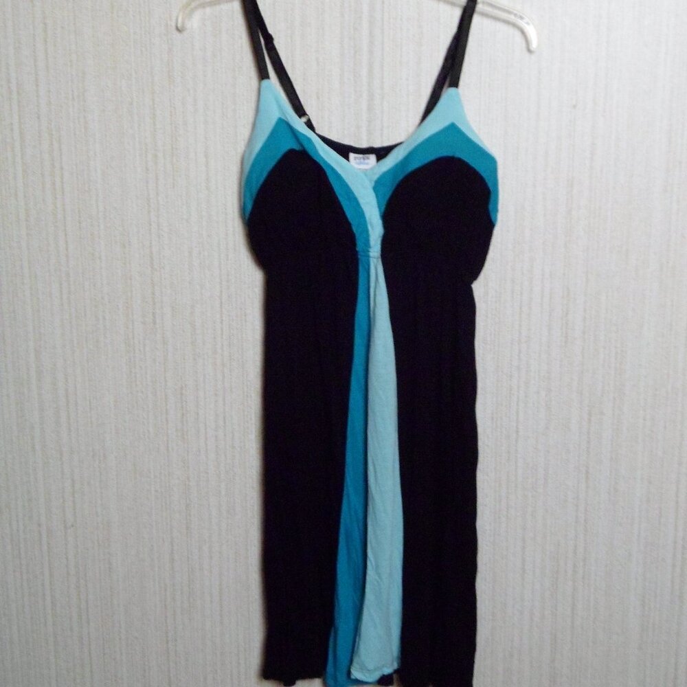 Ladies Piper & Blue Sleeveless Black & Blue Summer Dress Medium